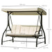 OutSunny Swing Chair Metal, PL (Polyester) Dark Grey 1,170 x 1,950 x 1,750 mm