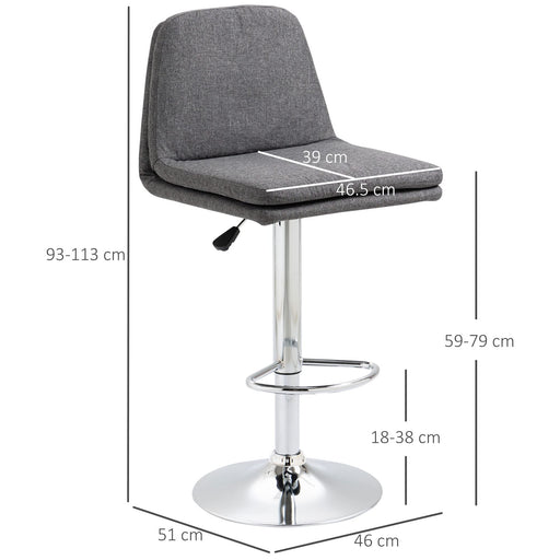 HOMCOM Bar Stool 835-601V70 Grey