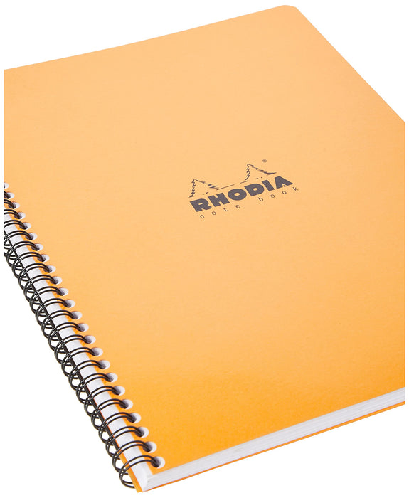 Rhodia Notebook 193008C A4+ Squared Spiral Bound Side Bound Laminated Cardboard Soft Cover Orange Perforated 160 Pages