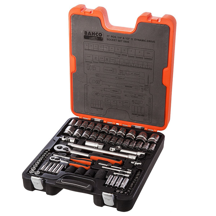 S800 Socket Set of 77 Metric & AF 1.4 & 1.2in Drive