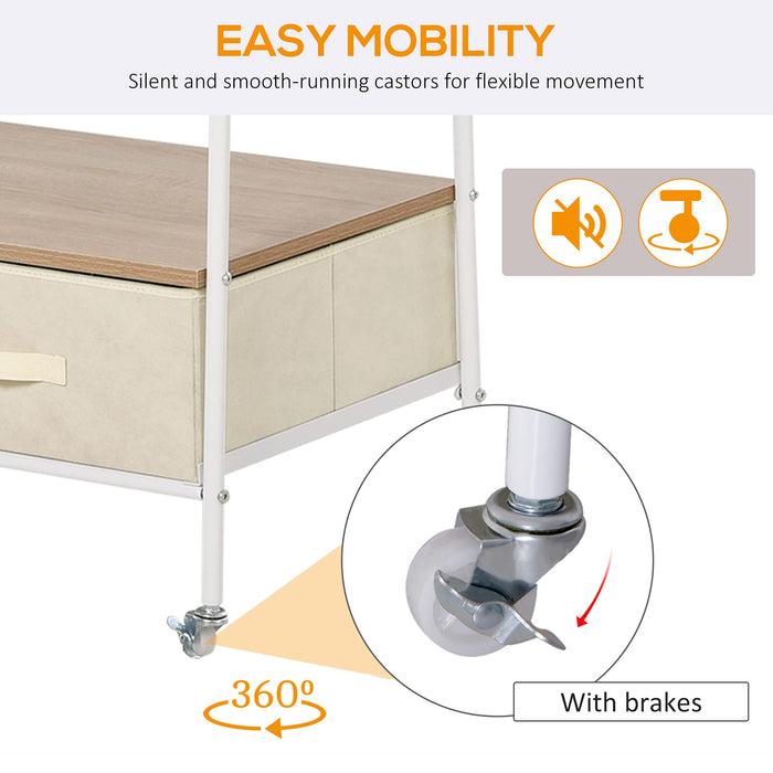 HOMCOM Clothes Rack 850-093 Metal White 470 mm x 990 mm x 1850 mm