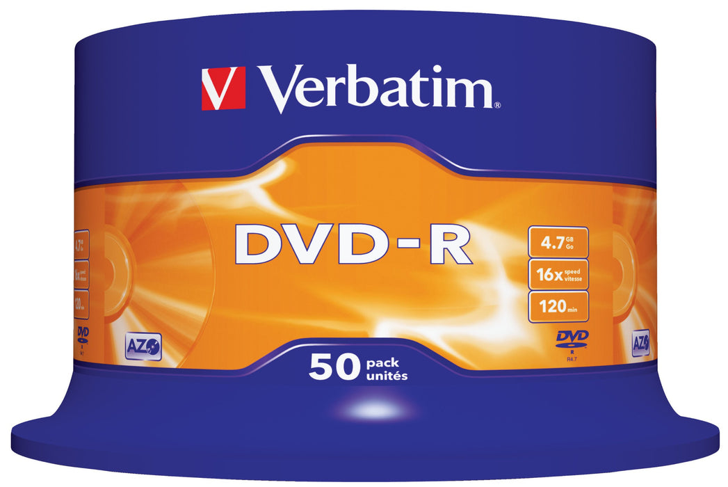 Verbatim DVD-R 16x 4.7GB Spindle Pack of 50