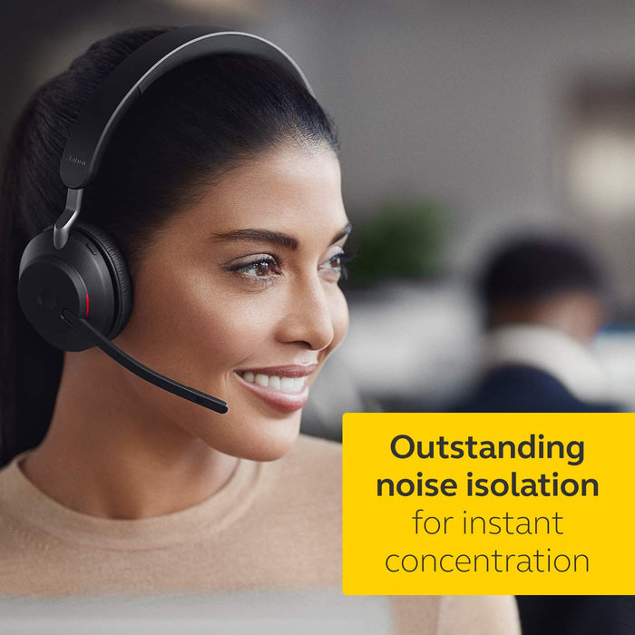 Jabra Evolve2 65 MS Mono - Headset - on-ear - convertible - Bluetooth - wireless - USB-C - noise isolating - black - Certified for Microsoft Teams