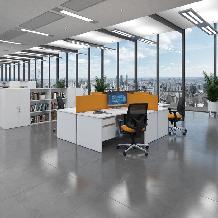 Dams International Rectangular Straight Desk with White MFC Top and Panel Legs Contract 25 1400 x 800 x 725mm