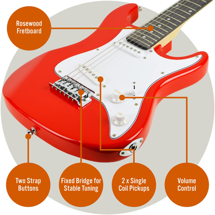 3rd Avenue Electric Guitar Rocket Series Red Set