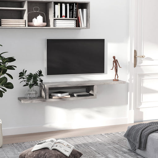 HOMCOM TV Stand Particle Board Grey 152.4 x 29.8 x 21 cm