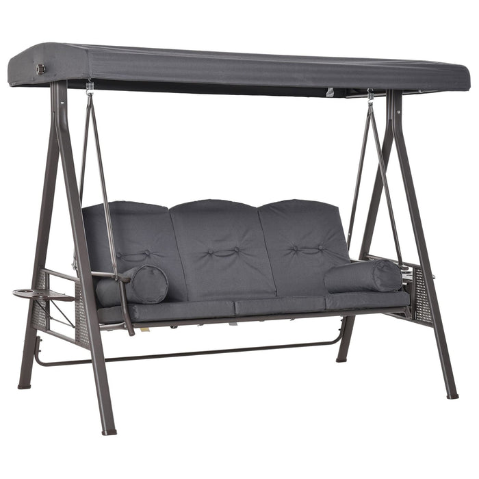 OutSunny Swing Bench Steel, Polyester Fabric Grey