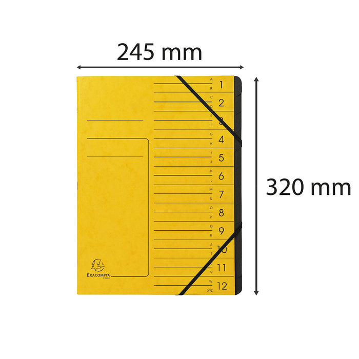 Exacompta Multipart File 541209E A4 Mottled Pressboard Yellow 24.5 (W) x 1 (D) x 32 (H) cm Pack of 10