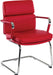 Deco Cantilever Retro Style Faux Leather Reception/Boardroom/Visitors Chair Red - 1101RD