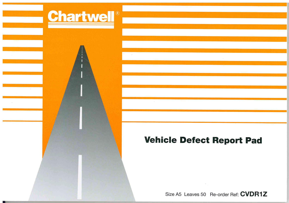 Chartwell Vehicle Defect Report Pad 21.2 x 0.6 x 14.8 cm 50 Pages CVDR1Z