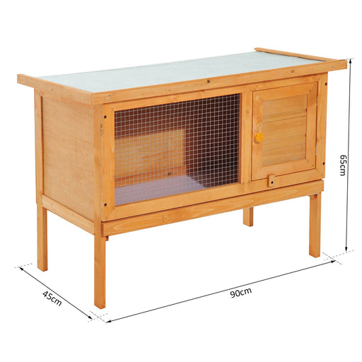 PawHut Rabbit Hutch Natural 450 mm x 900 mm x 650 mm