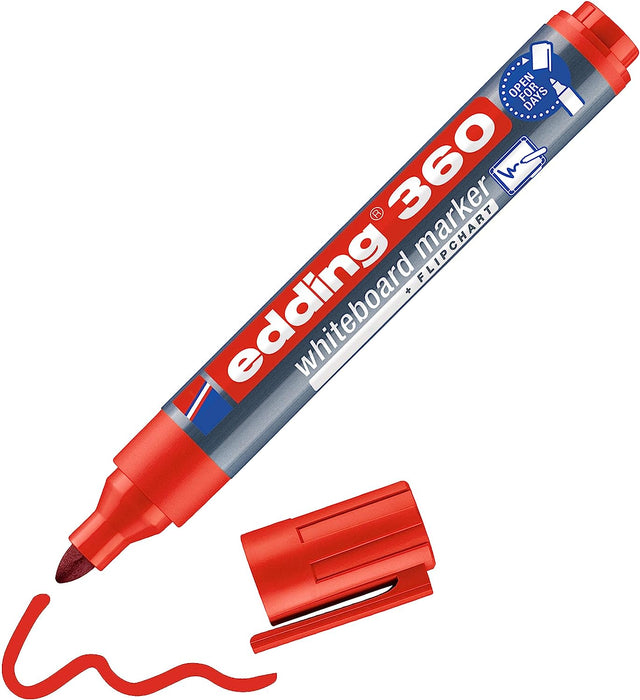 edding 360 Whiteboard Marker in Rot (10er Pack)