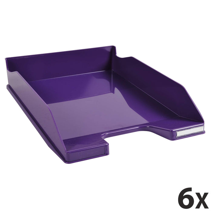 Exacompta Letter Tray Combo Midi Glossy Purple Pack of 6