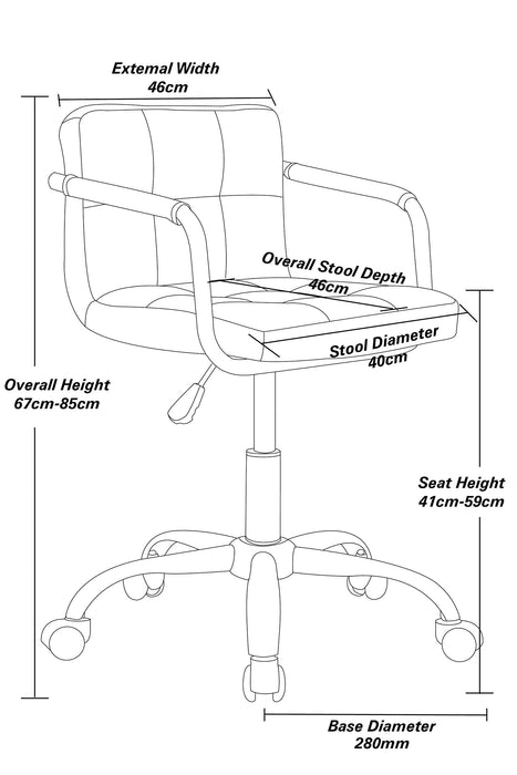 NEO Faux Leather Fixed Armrest Seat Height Adjustable Cream 130 kg CUBE-OFFICE-CREAM 4,600 (W) x 4,600 (D) x 8,500 (H) mm