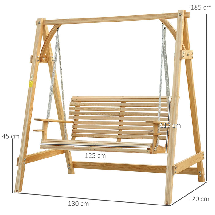 OutSunny Swing Bench Larch Wood Brown 1,250 x 1,850 mm