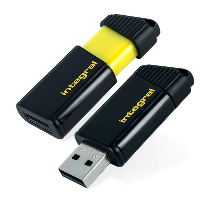 Integral USB 2.0 Flash Drive Pulse 64 GB Black, Yellow