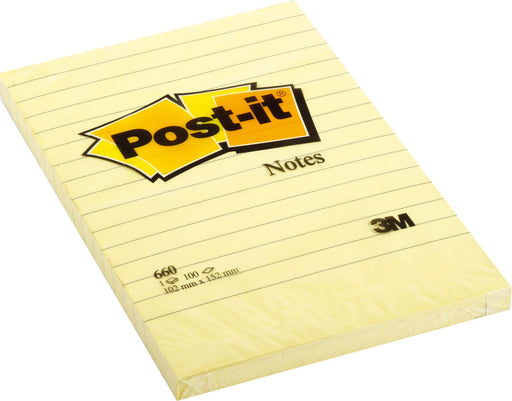 Post-It Lrg Frmt Ntes Yw 152X101 Pk6