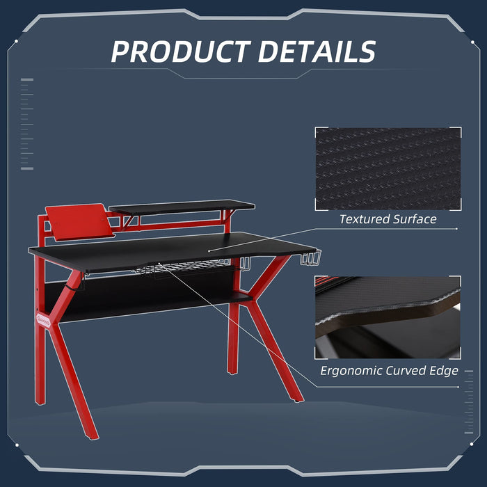 HOMCOM Gaming Desk Red 660 x 940 mm