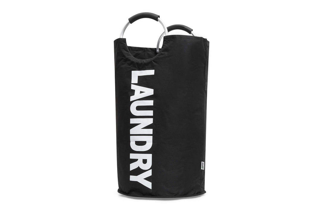 ARPAN Laundry Bag Oxford Cloth WB-2207BK Round Alloy Handles Black 61 x 72 cm