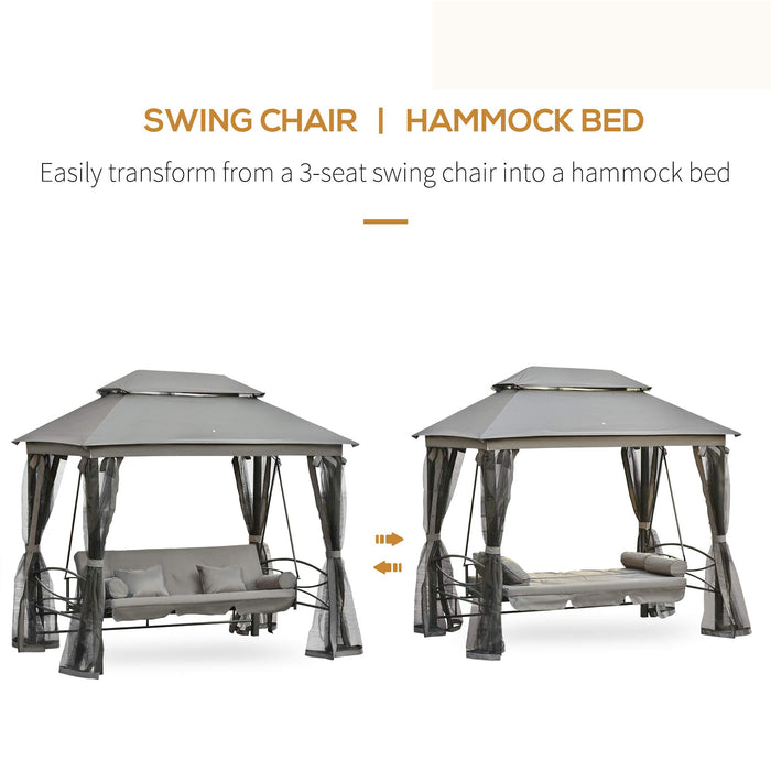 OutSunny Swing Bench Alloy Steel Grey 1,720 x 2,480 mm