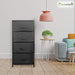 Clarisworld Storage Unit PP-9953BK with 4 Drawers Black