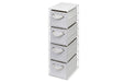 ARPAN Storage Cabinet with 4 Drawers Polypropelene White 18 x 25 x 65 cm