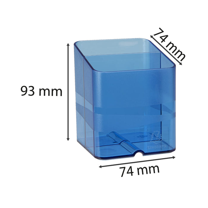 Exacompta Chromaline Pen Box Plastic Royal Blue 7.4 x 7.4 x 9.3 cm