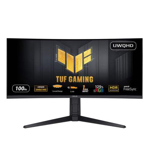 ASUS TUF Gaming VG34VQEL1A 34 Inch 3440 x 1440 Pixels Ultra Wide Quad HD VA Panel HDMI DisplayPort Curved Monitor