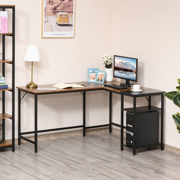 HOMCOM L-shape Computer Desk Brown 1,200 x 750 mm