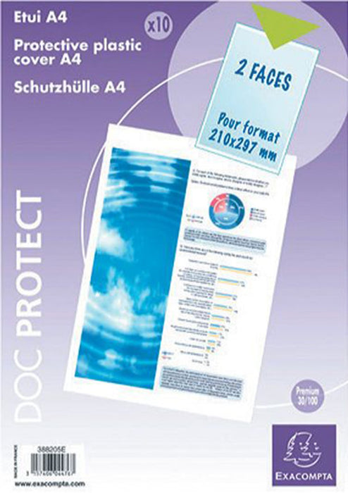 Exacompta Cut Flush Folder A4 Transparent Polyvinyl Chloride 300 Microns Pack of 50