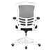 Nautilus Designs Ltd. Designer Medium Back Mesh Chair with White Shell and Folding Arms Blue