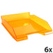 Exacompta Letter Tray Combo Midi Glossy Mandarin Pack of 6