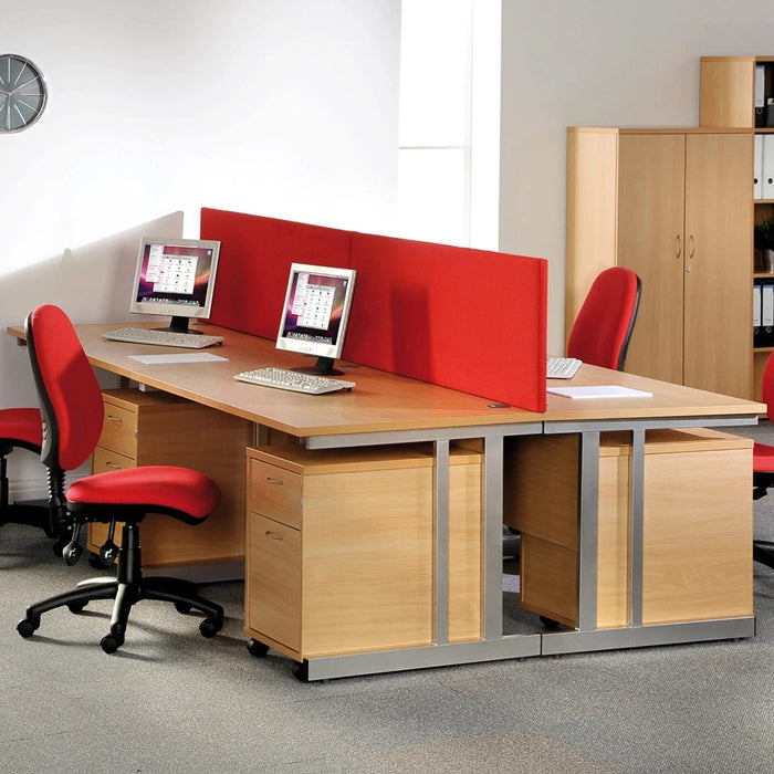 Rectangular Straight Desk with White MFC Top and Silver Frame Cantilever Legs Momento 800 x 800 x 725 mm