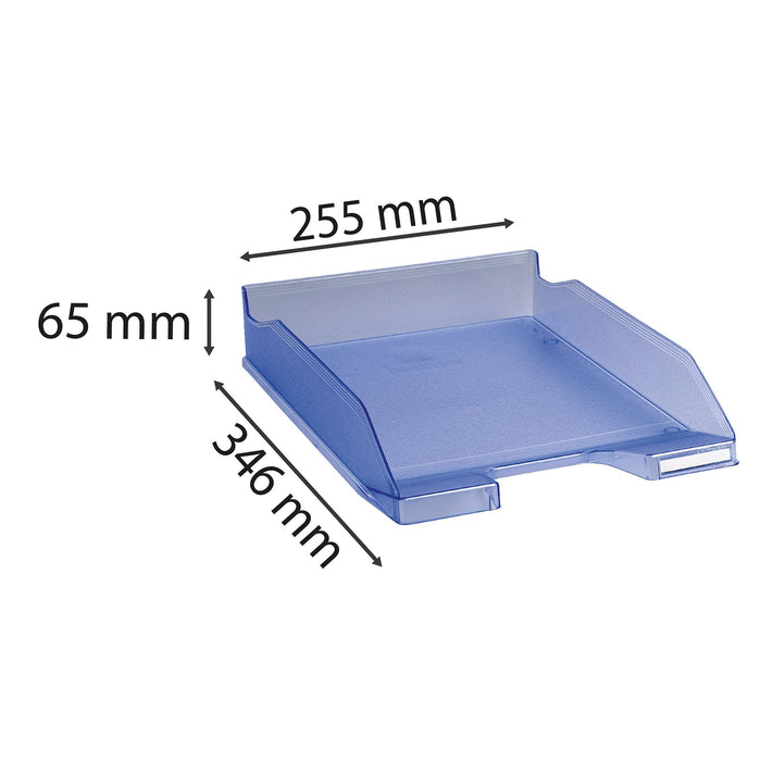 Exacompta Letter Tray Midi Combo 11310D Ice Bue, Transparent Pack of 6