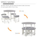 HOMCOM Dining Table Set and Stools Grey