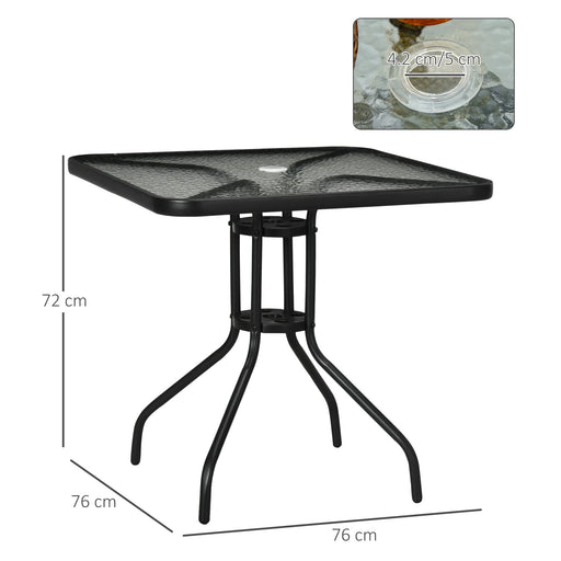 OutSunny Table 84B-661 Steel,Tempered Glass 760 x 760 x 720 mm