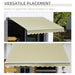 OutSunny Manual Retractable Awning, 3x2.5 m-Ivory White