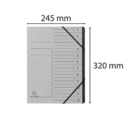 Exacompta Multipart File 541211E Mottled Pressboard Grey 24.5 (W) x 1 (D) x 32 (H) cm Pack of 10