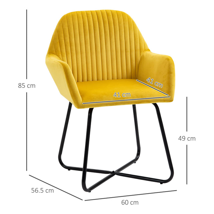 HOMCOM Accent Chair 839-128V70YL Yellow