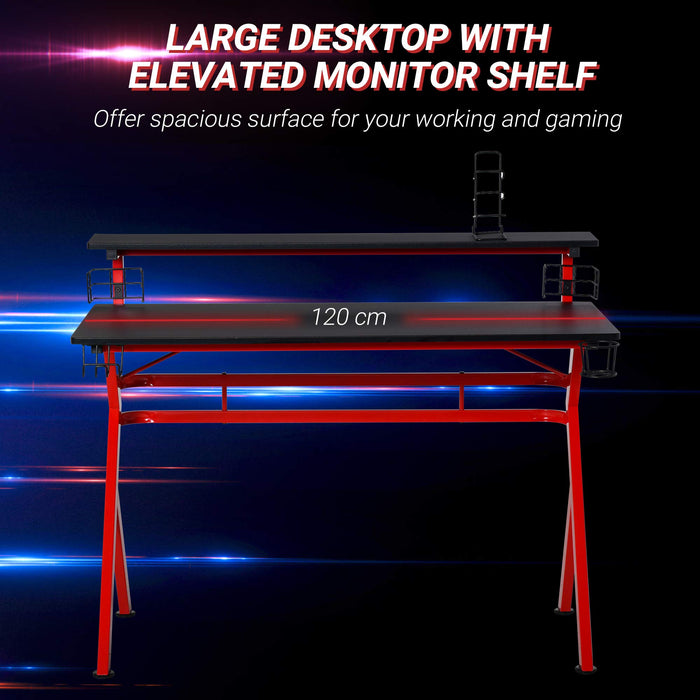 HOMCOM Gaming Desk Red 600 x 965 mm