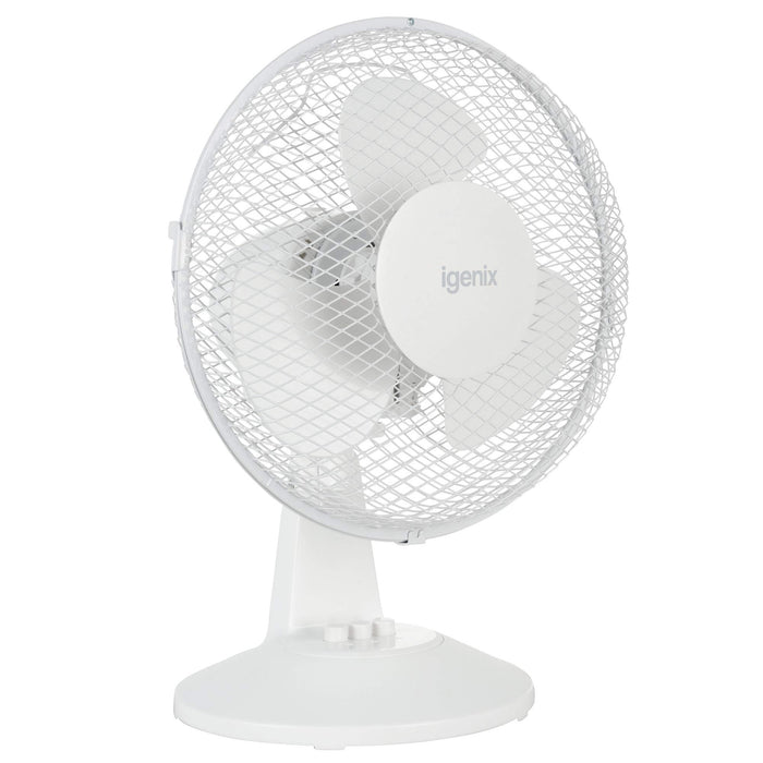 igenix Desk Fan FANPK07 Non Height Adjustable Main 25 W Plastic White 2 21.5 x 27.5 x 38 cm Pack of 3