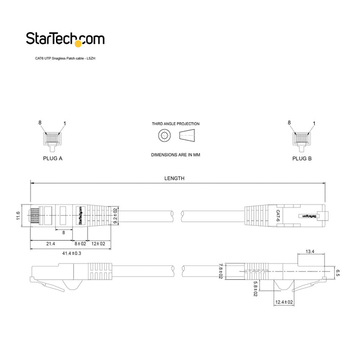 StarTech.com 3m CAT6 Low Smoke Zero Halogen 10 Gigabit Ethernet Blue Cable ETL Verified