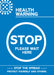 Seco Health & Safety Poster Health warning - stop, please wait here Semi-Rigid Plastic Blue, White 21 x 29.7 cm