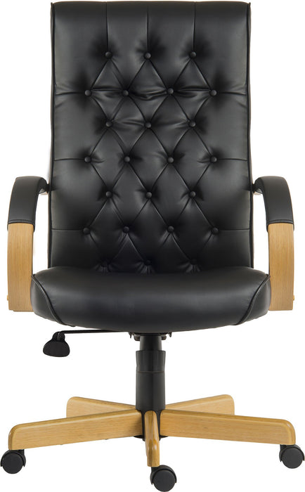 Warwick Noir Bonded Leather Faced Executive Office Chair Black - 6928