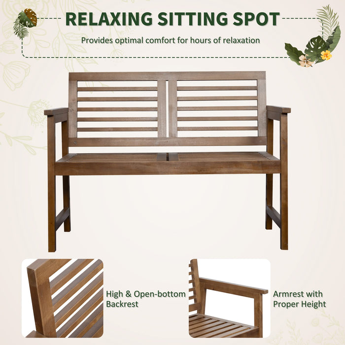 OutSunny Bench 548 x 1,086 x 810 mm Poplar Wood Brown