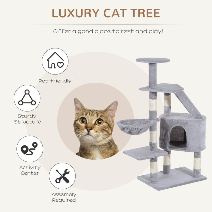 PawHut Cat Tree Grey 400 mm x 550 mm x 1250 mm