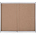 Bi-Office Exhibit Indoor Lockable Notice Board Non Magnetic 12 x A4 Wall Mounted 96.7 (W) x 92.6 (H) cm Brown