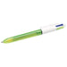 BIC 4 Colours Fluo Ballpoint Pen Black, Blue, Red, Yellow Medium 0.42 mm Refillable