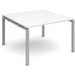 Dams International Square Boardroom Table with White MFC & Aluminium Top and Silver Frame EBT1212-S-WH 1200 x 1200 x 725 mm