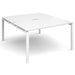 Dams International Rectangular Back to Back Desk with White Melamine Top and White Frame 4 Legs Adapt II 1400 x 1600 x 725 mm